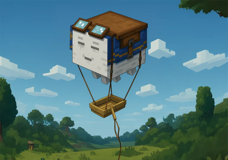 Minecraft Ghast heureux avec harnais