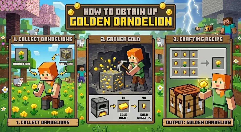 Pissenlit Dorée Minecraft